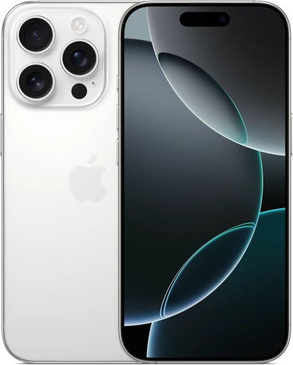 אייפון Apple iPhone 16 Pro 128GB - צבע White Titanium - שנה אחריות יבואן רשמי - ללא מטען וללא אוזניות